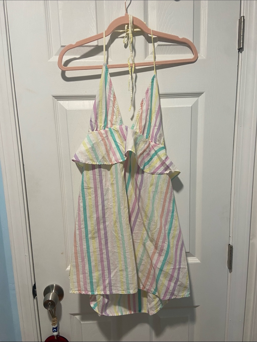 ASOS Pastel Rainbow Striped Backless Summer Dress